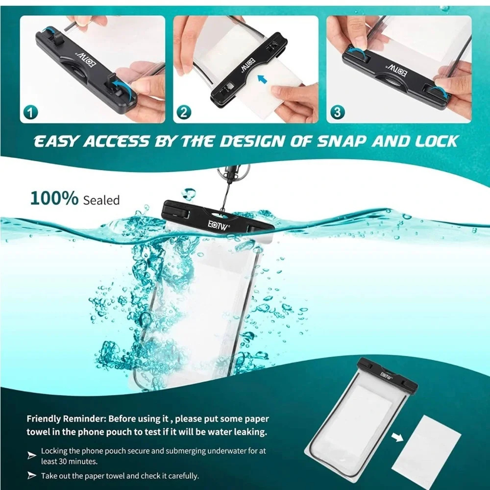 EOTW Waterproof Case, Universal Waterproof Phone Pouch Cellphone Dry Bag - Picture 7 of 7